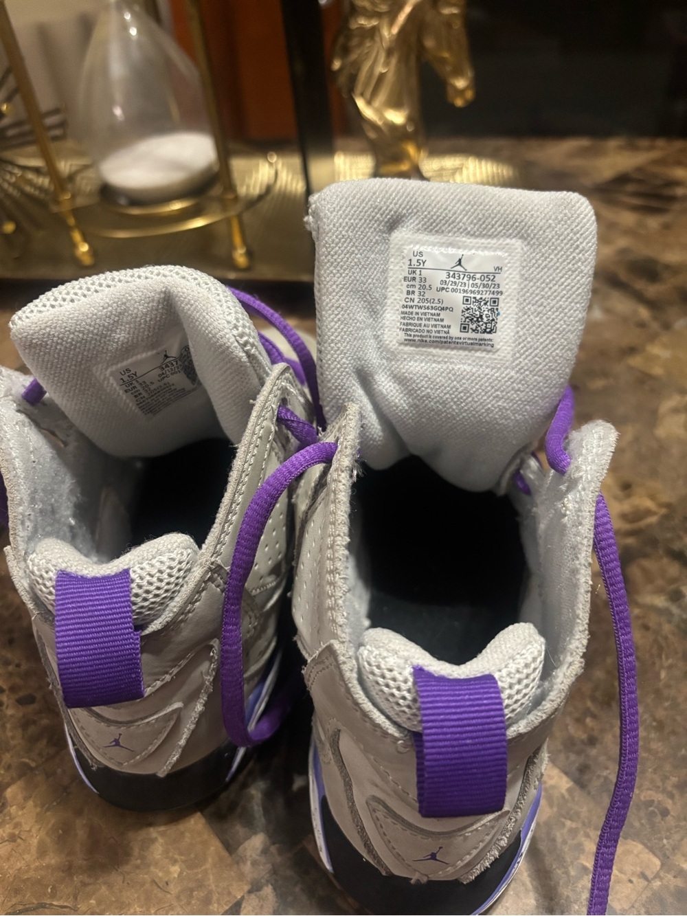Nike Kids Gray & Purple High-Top Sneakers